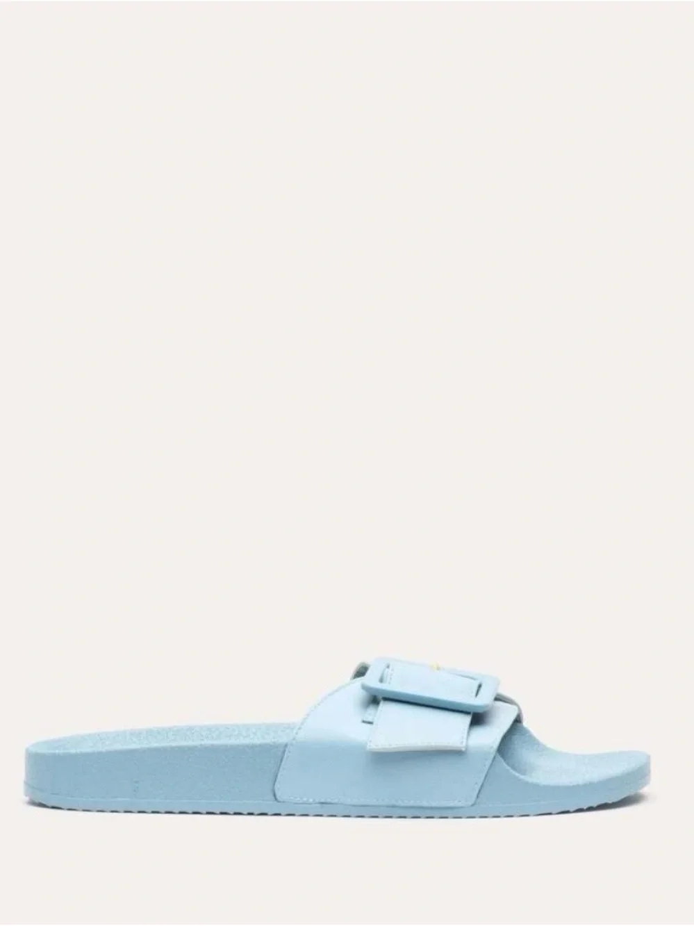 NEW Frances Valentine Daisy Vegan Leather Light Blue Buckle Slide Sandals NWB